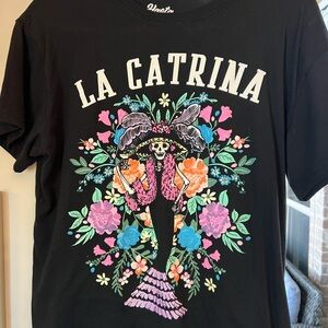 La Catrina Black Graphic Tee Women’s / Juniors size XL